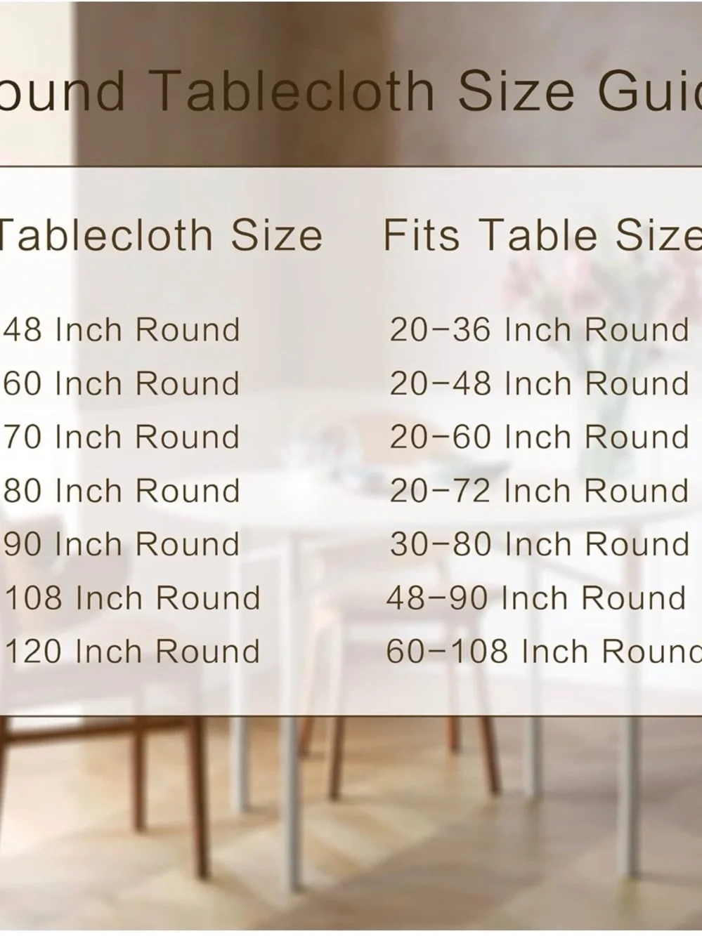 sancua Round Tablecloth - 80 Inch - Water Resistant